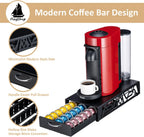 FlagShip Vertuo Pod Drawer Modern Black Metal Coffee Capsule Organizer & Space-Saving for Nespresso Pod Holder Coffee Machine Stand(30 Vertuo Pods Capacity)