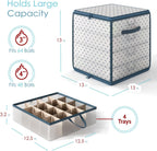 Hearth & Harbor Christmas Ornament Storage Box With 4 Inner Tray Dividers - Plastic Ornament Storage Container For 64 Holiday Ornaments or Decorations