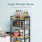 Denkee 5-Tier Bakers Rack for Kitchen with Storage, Industrial Microwave Stand Shelf, Coffee Bar for Small Spaces, Free Standing Kitchen Storage Shelf Rack, 23.7" L x 15.8" W x 60.3" H