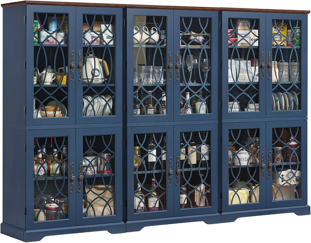 Joaxswe 67" Tall Pantry Cabinet Set of 3, Vintage Kitchen Pantries Cabin...