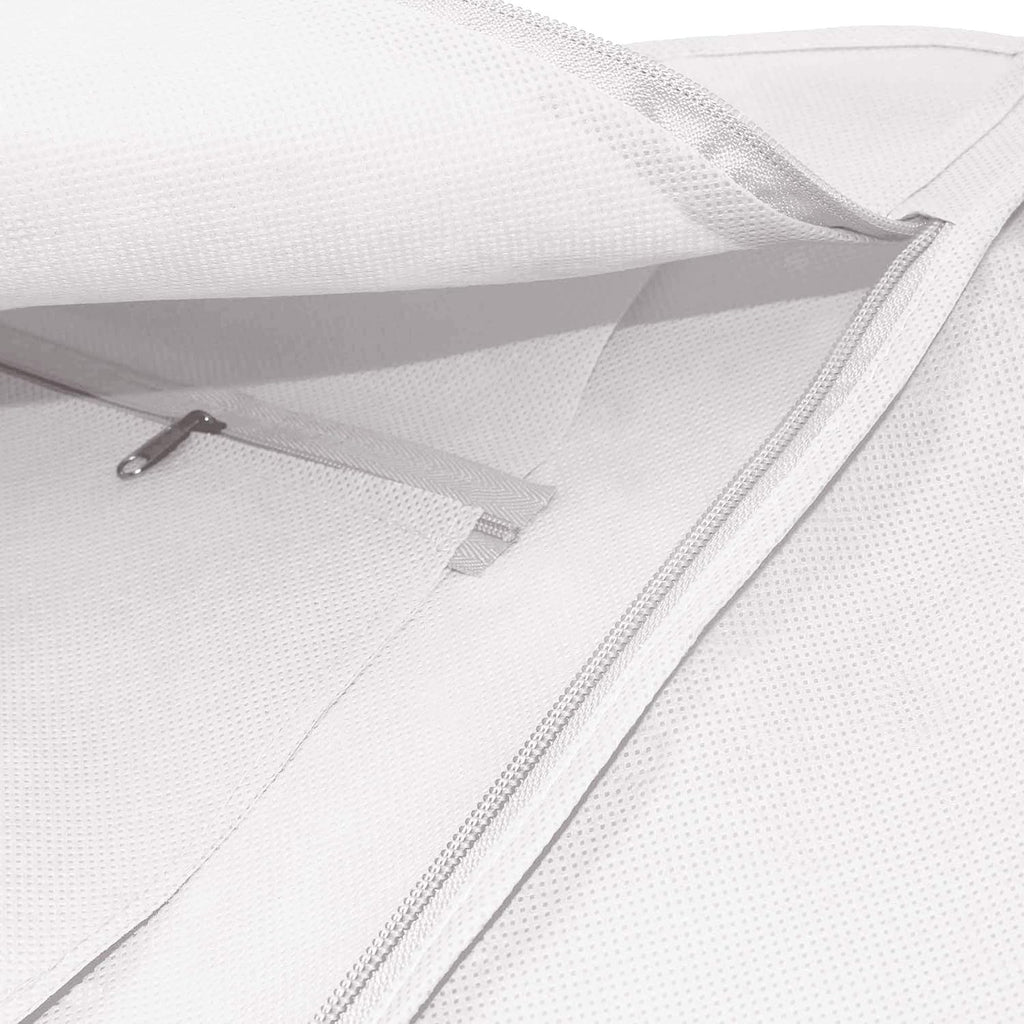 HANGERWORLD Large Wedding Dress Garment Bag Cover - 72" x 24" with Extra Wide Gusset 32" for Long Poufy Dress and Trains, Breathable, Acid-Free (White)