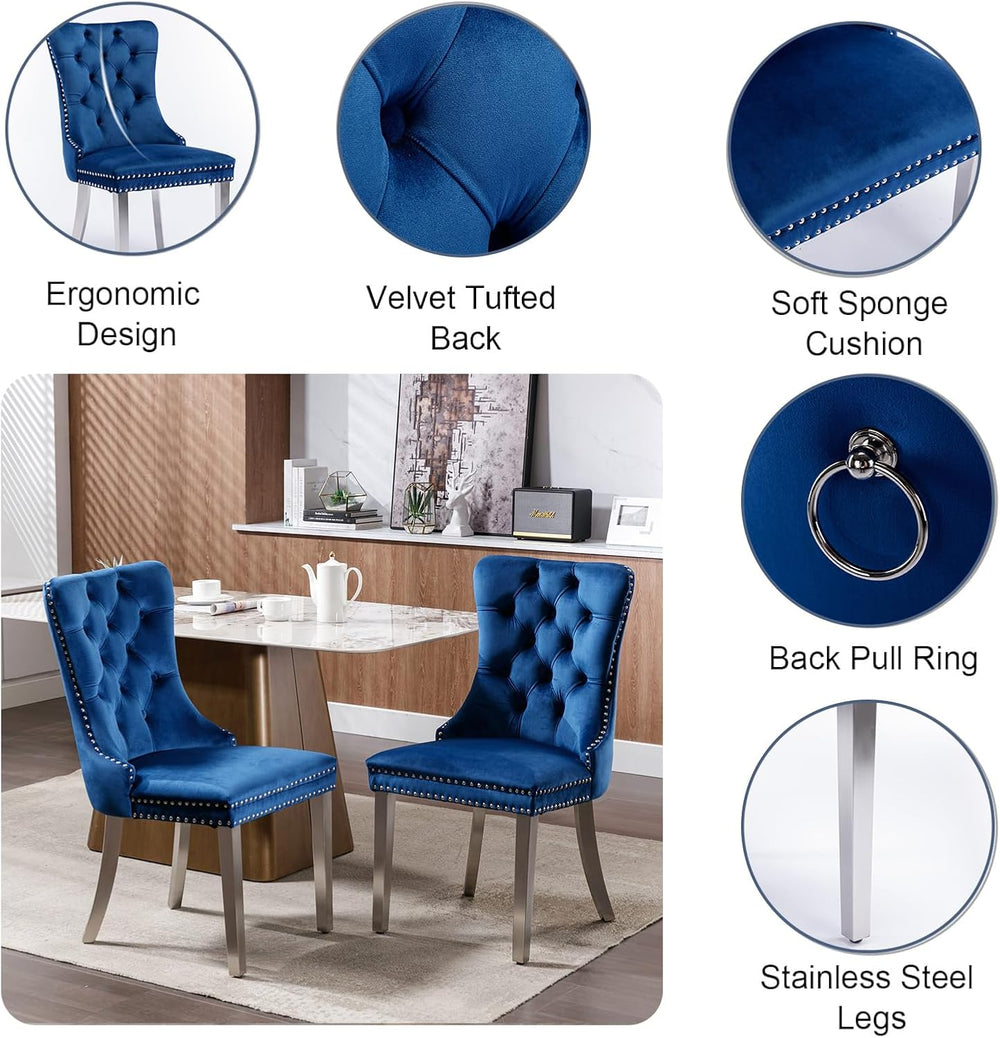 60" Glass Dining Table Set for 4, Modern Dining Room Table Set for 4, Si...