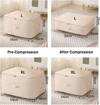 2PCS Ultra Space Saving Self Compression Organizer,Dustproof And Moisture-Proof Compression Storage Bag For King/Queen Comforters, Pillows, Bedding/Quilt, Blanket, Duvet (Pink, Large)