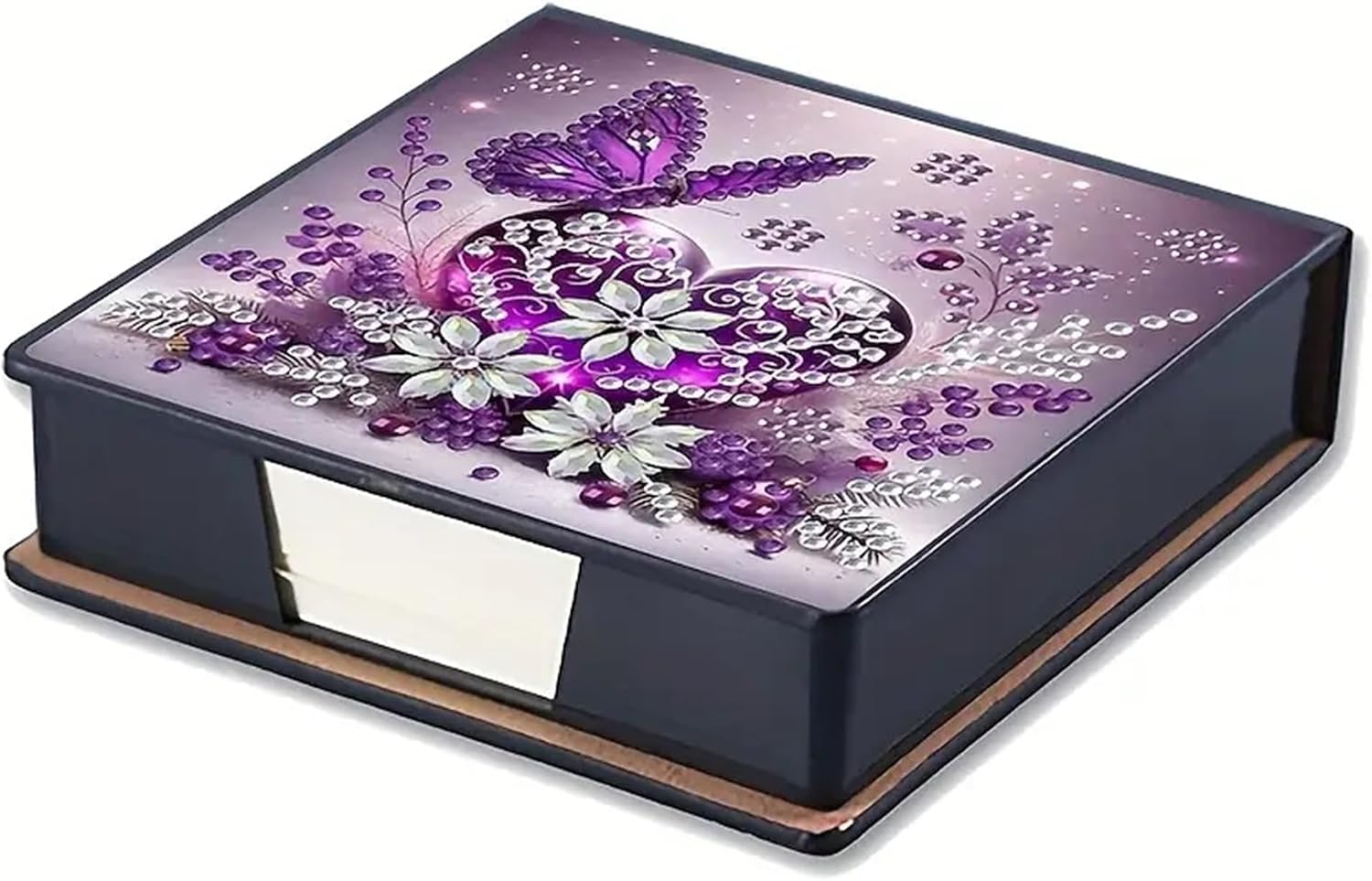 Butterfly Diamond Painting Kit Note Box,Memo Paper Storage Box Diamond Art,Sticky Note Holder Diamond Art,Diamond Painting Memo Pad For Office Desk. (butterfly2)