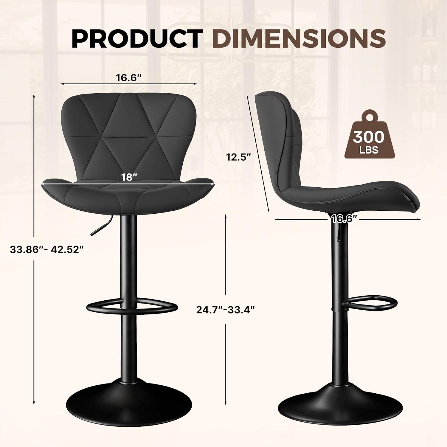 Miereirl 3-Piece Counter Height Bar Table Set, 55 Inch Walnut Pub Dining Table & 2 White Swivel Adjustable Bar Stools, PU Leather Counter Chairs with Backrest for Kitchen Island Dining Room