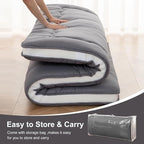 Japanese Floor Mattress, 4" Japanese Futon Mattress, Foldable & Portable Shiki Futon (shikibuton), Roll Up Thicken Sleeping Tatami Mat Sleeping Pad for Camping (Grey, 54 x 80)