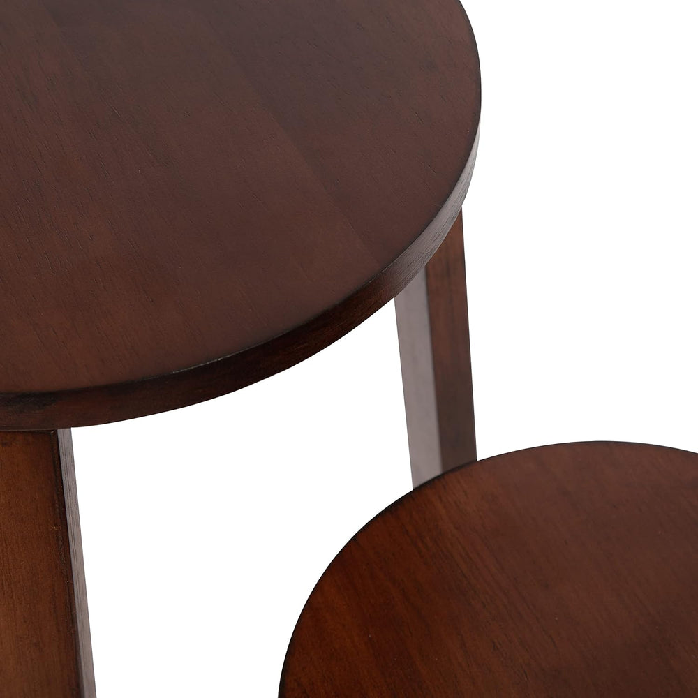 Kate and Laurel Rioux Modern Nesting Tables; Set of 2; Walnut Brown; Transiti...