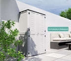 Outdoor Storage Shed,KINYING Outdoor Storage Cabinet Waterproof with Double Doors,52 Cu.ft Resin Vertical Tool Shed for Garden,Patio,Backyard,4×2.5×6.6 FT