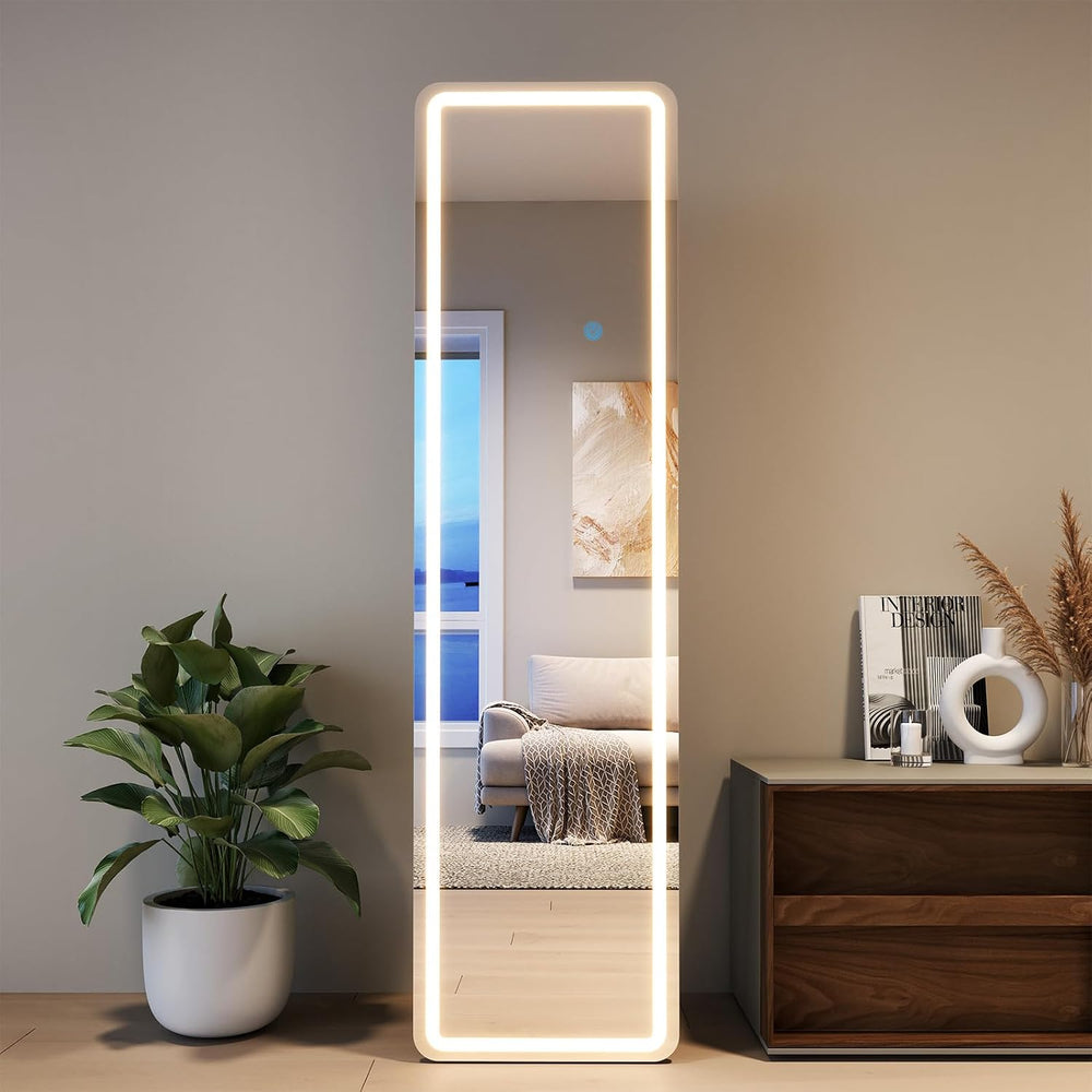 60" x 16" Rectangle Full Length Mirror with Lights for Bedroom