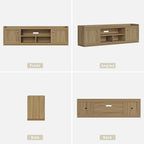 SICOTAS TV Stand Entertainment Center - 67" TV Console for Living Room Modern TV Stand for Bedroom, Media Console with Shelf and Cabinet, Entertainment Stand for TVs up to 65 75 Inch(Brown Oak)
