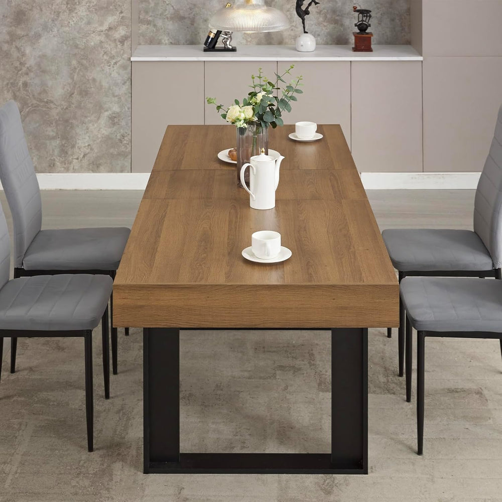 STHOUYN 63”-79” Extendable Dining Room Table, Modern Farmhouse Wooden Kitchen...