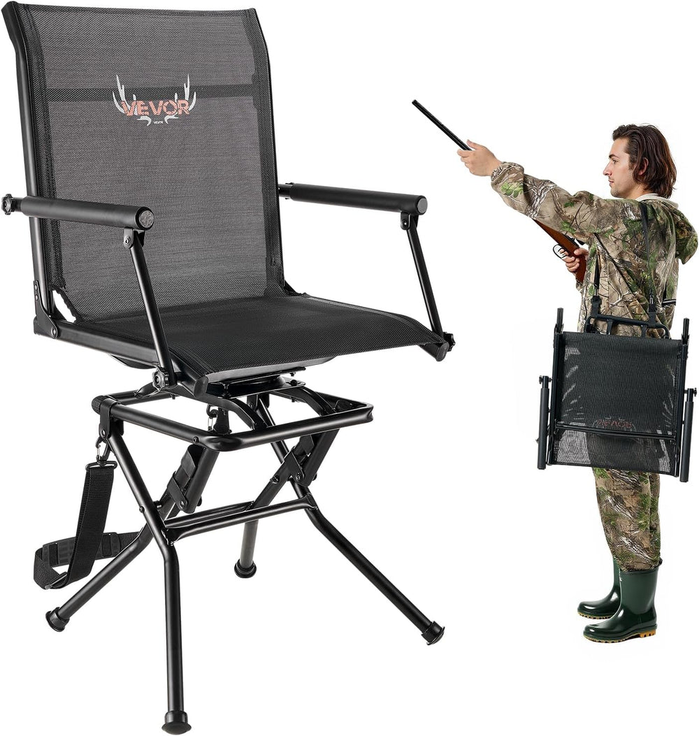 VEVOR Hunting Chair, 360° Silent Swivel, Foldable Lightweight Portable Blind ...