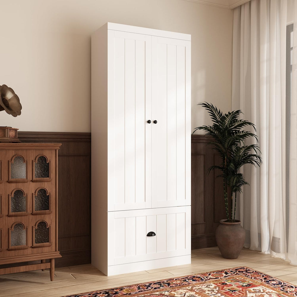 FUFU&GAGA 70.9" Tall Kitchen Pantry Cabinet with Drawer, 2 Doors &am...