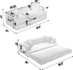 Convertible Folding Sofa Bed, Modular Floor Sofa with Removable Backrest, 3-Seater Fold Out Couch Bed with Pillows, King Size Futon Lazy Couch Corduroy Sleeper for Living Room, Dorm, Dark Blue