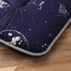MAXYOYO Japanese Floor Mattress Futon Mattress, 4" Thicken Tatami Mat Sleeping Pad Foldable Roll Up Mat Boys Girls Dormitory Pad Kids Floor Lounger Pillow Bed, Charcoal Grey, Queen Size