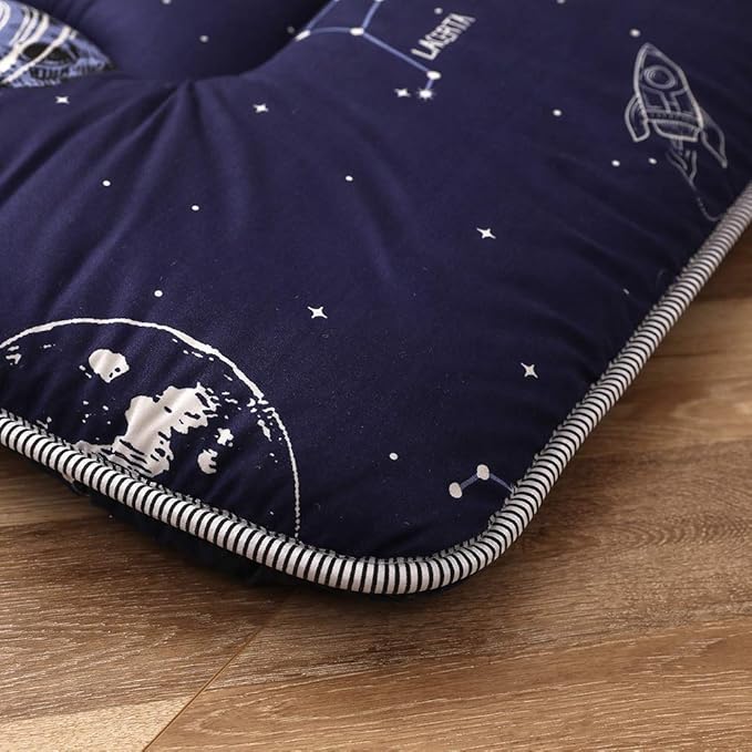 MAXYOYO Japanese Floor Mattress Futon Mattress, 4" Thicken Tatami Mat Sleeping Pad Foldable Roll Up Mat Boys Girls Dormitory Pad Kids Floor Lounger Pillow Bed, Charcoal Grey, Queen Size