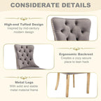 51 Inch Glass Dining Table Set for 4, Rectangular Glass Kitchen Table with 4 Upholstered Velvet Accent Chairs, 5 Piece Modern Dining Room Set, for Home, Apartment, Small Spaces - Grey Gold