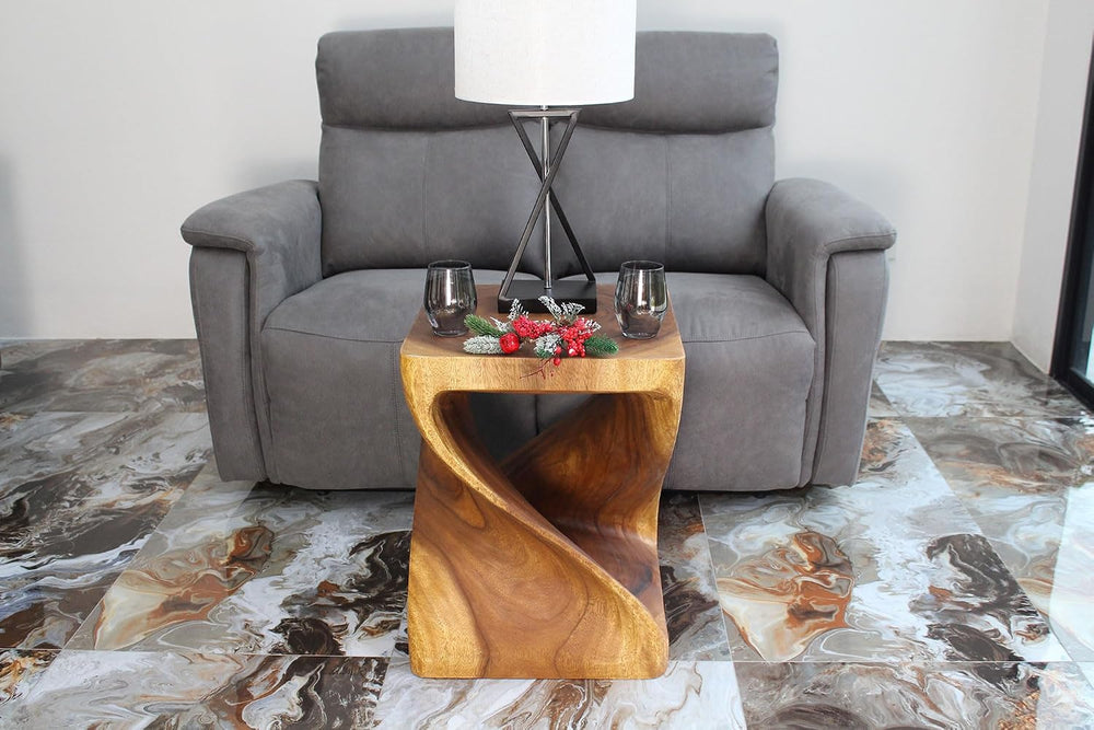 Haussmann Original Twist Side Table, Walnut, 18x18x23 in