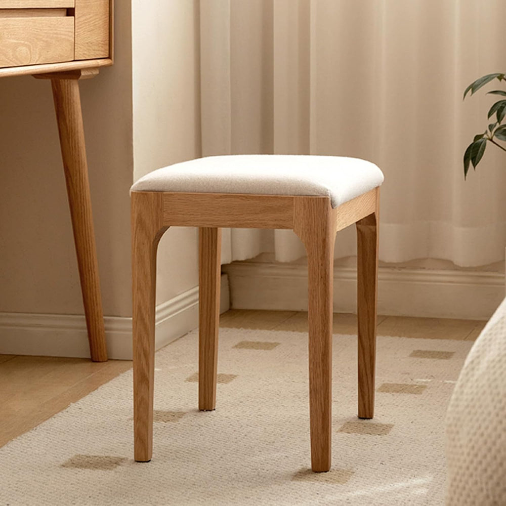 Solid Wood Small Vanity Stool Chair, High-Rebound Sponge Seat, Easy Assembly ...