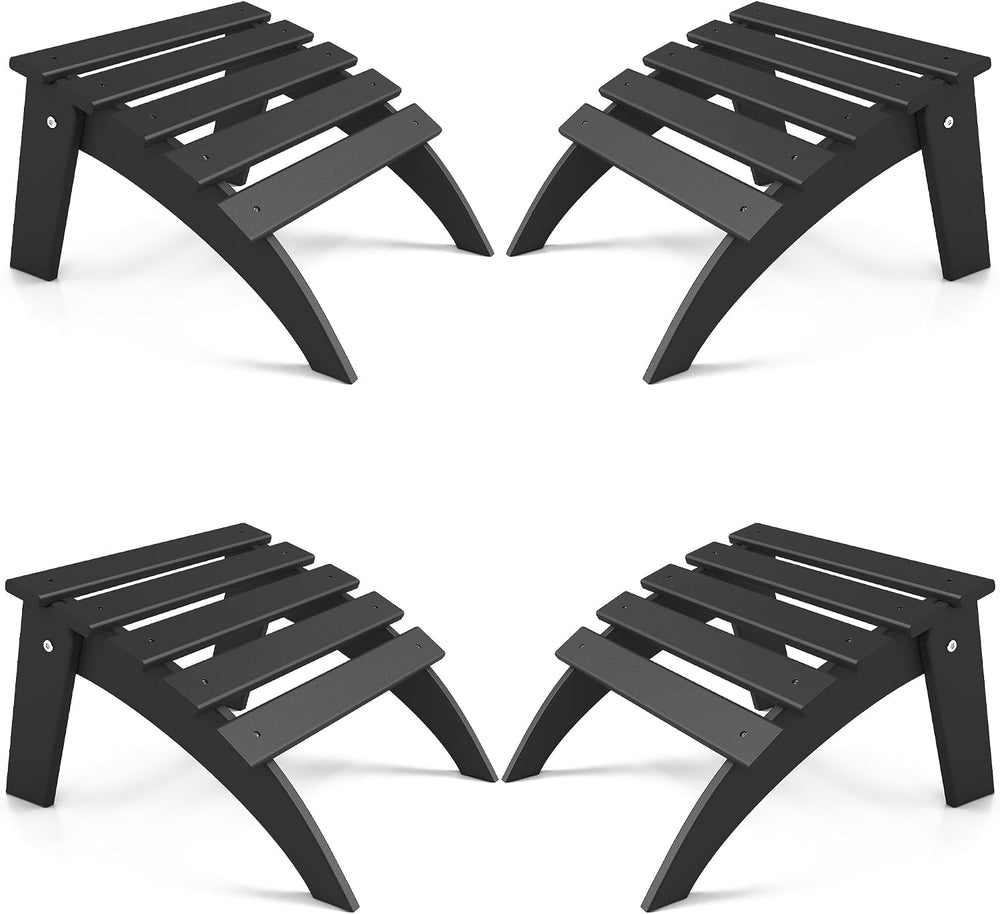 FOOWIN Folding Adirondack Ottoman Set of 4, HDPE All Weather Adirondack Footr...