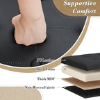 Athena Collection 15 Inch Small Ottoman with Storage, Round PU Leather Storage Ottoman Foot Rest with Removable Lid, Multipurpose Footstool Footrest for Living Room, Bedroom, Dorm, Black