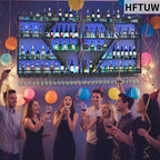94in 4 Tier Modern Wall Mounted Wine Rack w/LED Light, Metal Wall Bar Shelves Wall Mounted w/Glass Holder, Large Liquor Shelf for Liquor Bottles for Home Bar & Dining Room(Gold-Yellow Led)