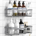 EUDELE Shower Caddy 2 Pack, Adhesive Shower Organizer for Home Decor & Kitchen Storage, No Drilling, Rustproof Stainless Steel Bathroom Shelf Organizer