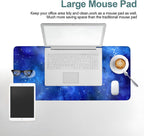 Starry Sky Gaming Mouse Pad 31.5"x11.8"Desk Mat Anti-Slip Rubber Base & Durable Stitched Edges for Gamers Smooth Mouse Writing Surface for Desk Office/Home