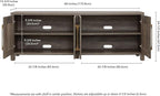 Henn&Hart Rectangular TV Stand for TV's up to 80" in Gray Oak, TV Stands for the Living Room