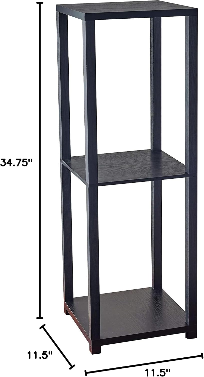 Tall Pedestal Black Modern Contemporary Square Wood