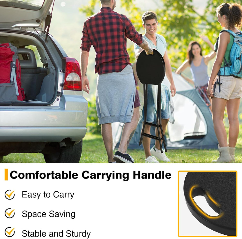 TAVR Furniture Portable Folding Chair with Handle, Heavy Duty Round Fold Stoo...