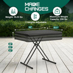 Folding Table 30 Inch - Small Desk Adjustable Height TV Tray for Laptop, Couch, Camping - Heavy Duty Utility Foldable Table for Small Spaces, No Assembly Required, Black Granite