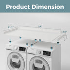 Washer Dryer Countertop, Wood Countertop with Edge Rails for Laundry Room Organization and Storage, Washer Dryer Topper for Laundry Room, 27.5" x 54" (White)