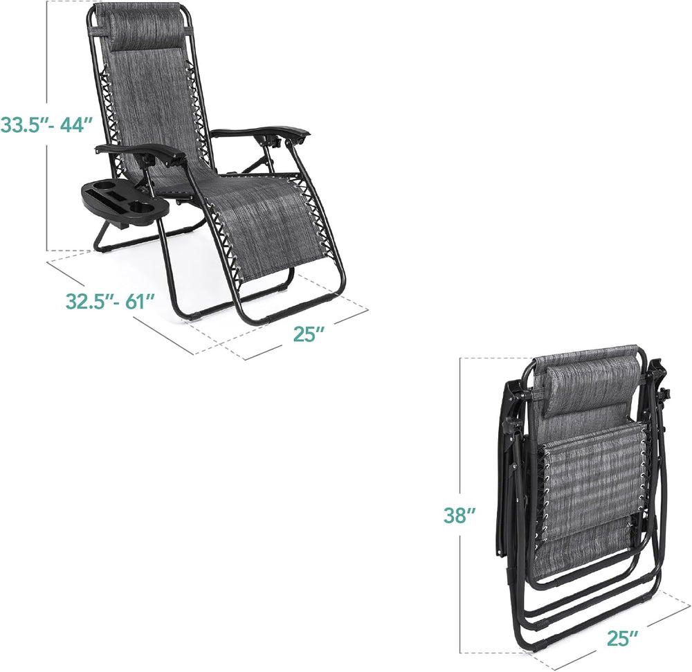 Best Choice Products Set of 2 Adjustable Steel Mesh Zero Gravity Lounge Chair...