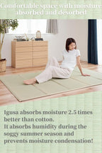 BJDesign Japanese Tatami Mat (Igusa Mattress), Foldable, Rush Grass, Floor Sleeping Japanese Futon Mattress Meditation Yoga Zen (Twin XL)