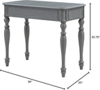 OSP Home Furnishings Country Meadows 36 Inch Writing Desk with Drawer, Plantation Grey