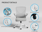 Ergonomic Office Chair with Lumbar Support - Adjustable Computer Desk Chairs for Home Office, Gaming, and Work - Comfortable and Supportive Desk Chairs for Adults(Grey Silver)