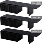 XEW Extendable TV Stand with Storage and Shelves, Wood Entertainment Center for 55+ Inch TV, Modern TV Console, Minimalist Media Console for Living Room, Bedroom-Black (Extendable: 78.7"-110")