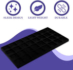 Novel Box 5 Pack 32-Slot Black Liner Jewelry Storage Tray Inserts 14.75x8.25x1 Inches - Jewelry Organizer Pad for Drawers & Store Displays - Jewelry Display Pads for Rings Earrings & Pendants