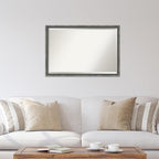 Amanti Art Grey Wall Mirror 26x38 Burnished Concrete Narrow Rectangle Bathroom Mirror for Wall Decor Living Room, Large Modern Contemporary Wood Frame, Hangs Horizonally and Vertically, Bathroom Decor