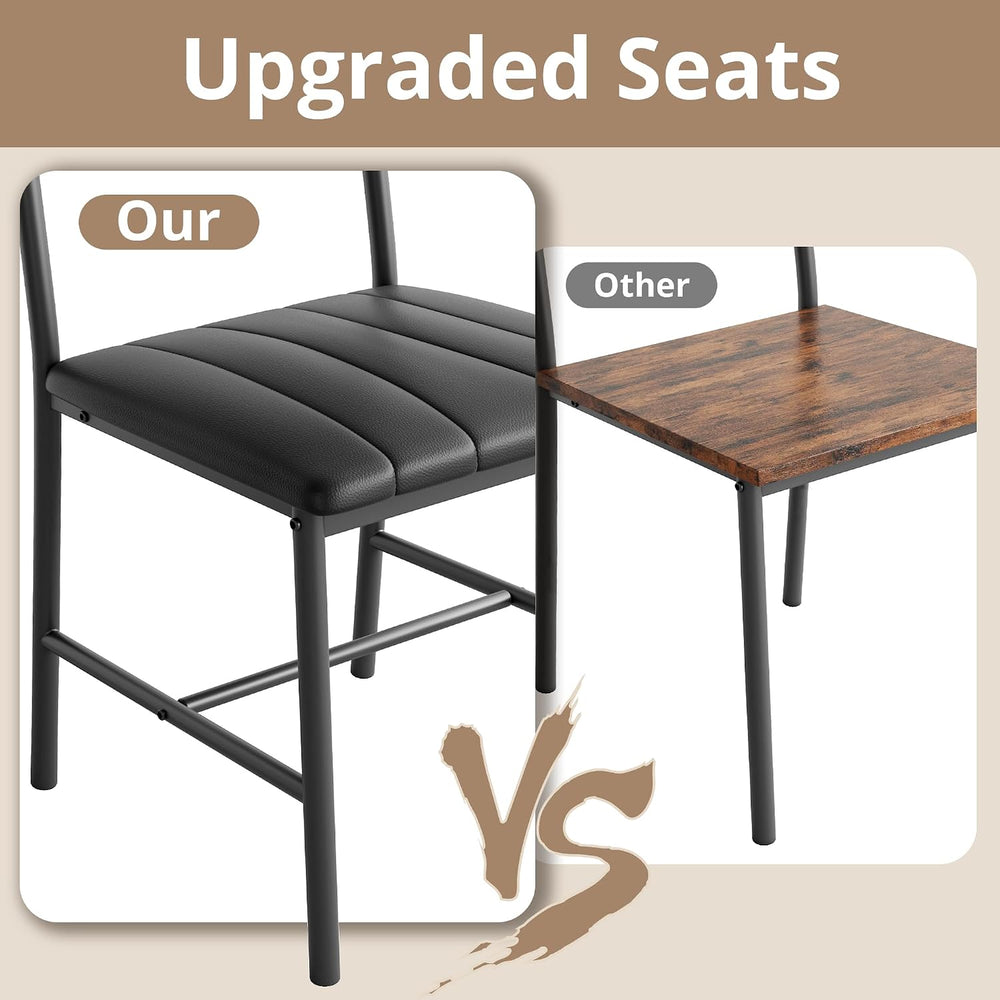 IRONCK Dining Table Set for 4, Kitchen Table and Chairs Set, Rustic Brown | K...