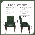 Upholstered Tufted Chenille Dining Chairs with Arms & Nailhead Trim – Solid Wood Frame & Legs, Modern Farmhouse for Dining, Kitchen & Living Room (Set of 4, Olive Green)