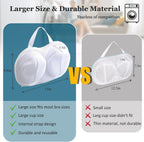 4 Pack Large Bra Laundry Bags for Washing Machine, Lingerie Bag for Washing Delicates Underwear Brassiere, Bra Washer Protector for Laundry (White 4 pack)