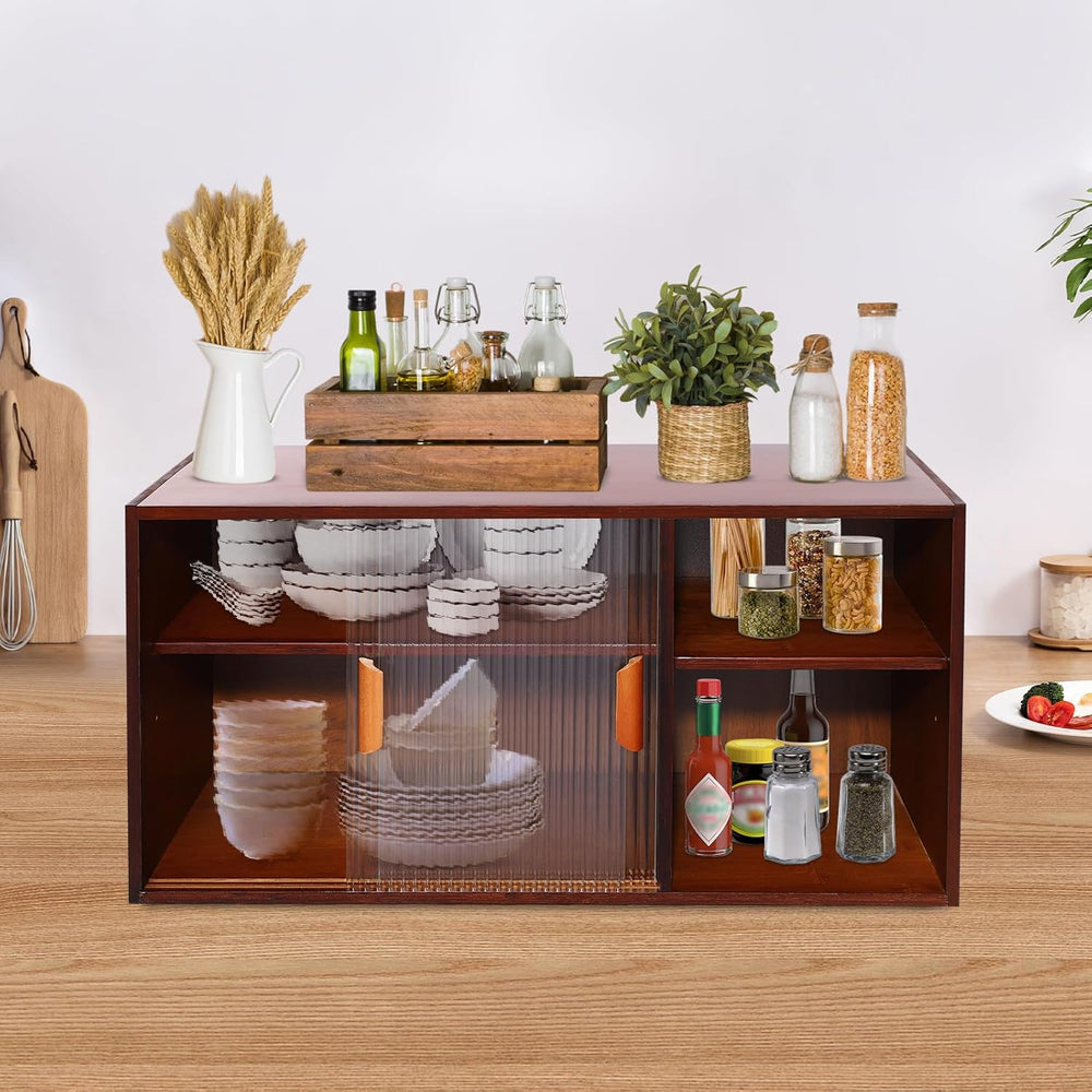Wall Mounted Kitchen Pantry Sideboard with 2 Doors, Freestanding Wall Storage...