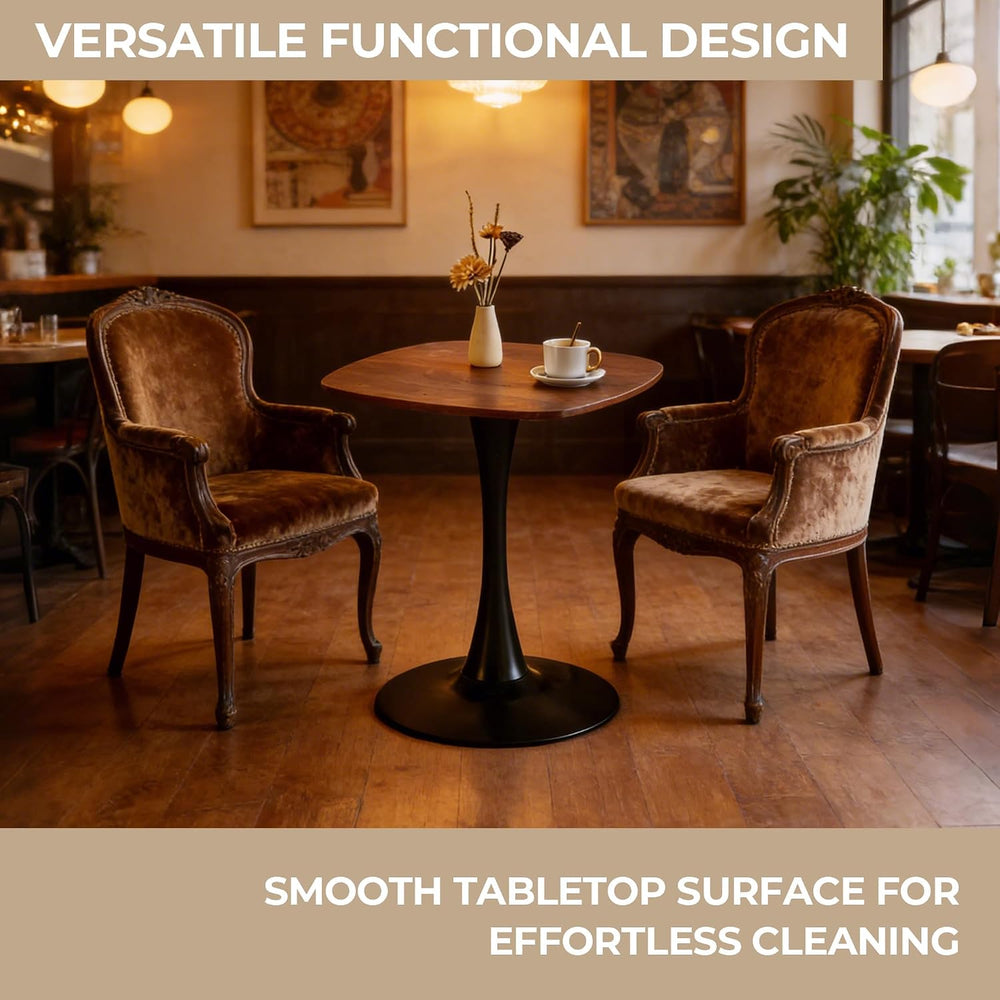 24" Square Tulip Dining Table for 2-4, Modern Kitchen Table with Pedesta...