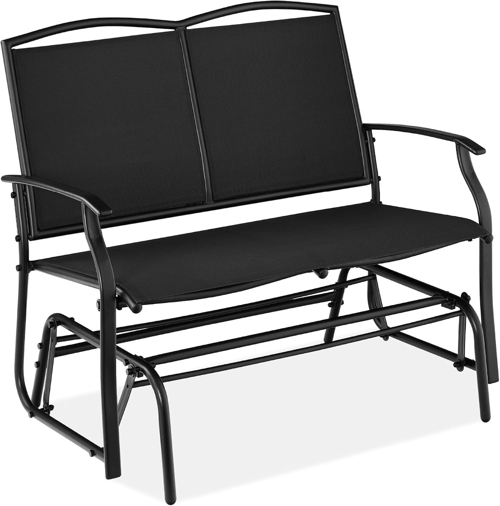 Best Choice Products 2-Person Outdoor Patio Swing Glider Steel Bench Loveseat...