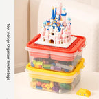 Toys Storage Organizer Bins for Lego, Building Blocks Storage with Building Baseplate Lid, Storage Containers for Building Brick Storage Plastic Stackable Organizer Bin Toy Chest