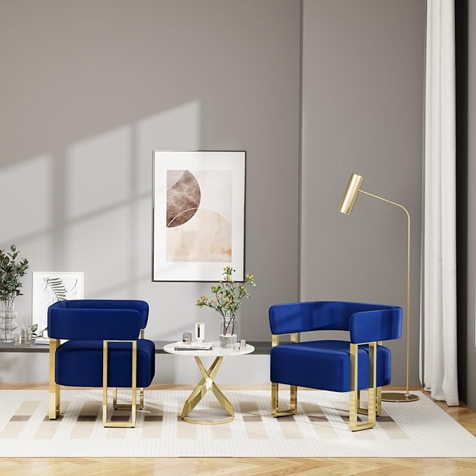 STHOUYN Modern Black Boucle Dining Chairs Set of 4 with Gold Metal Legs, Mid ...