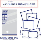 Hefty Shrink-Pak Vacuum Storage Bags – For Clothes, Pillows, Towels, Blankets & More – Space Saver Vacuum Suction Sealer Bags for Home or Travel – 4 Jumbo Cubes, 43.5 x 34 x 18 Inches