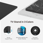 Bestier LED Tall Entertainment Center for 55/60/65 inch TV, TV Stand with Storage for PS4 Xbox, Adjustable Shelf Media Console for Living Room, Black Marble